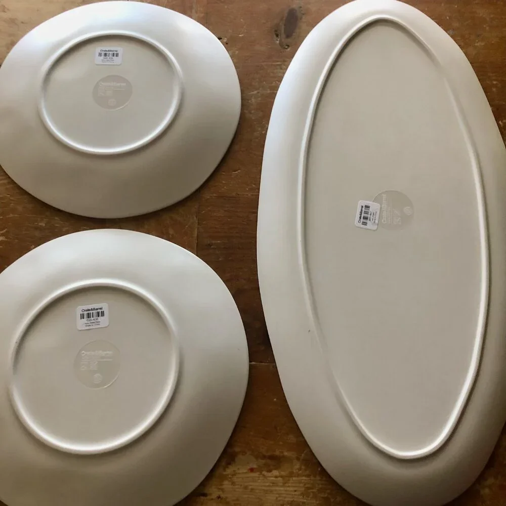 Crate & Barrel Keko Platter and 2 Salad plates - NWT